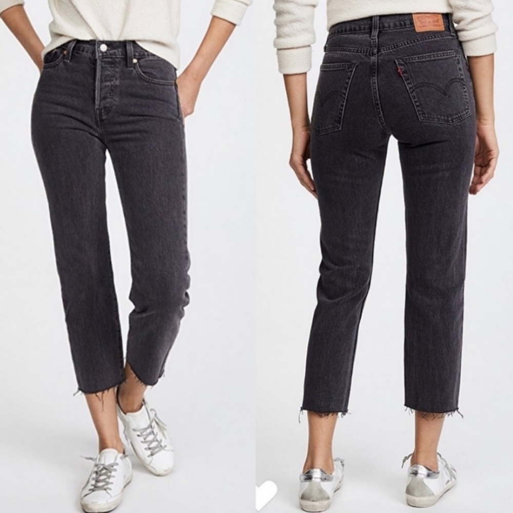 Levi's wedgie straight black jeans